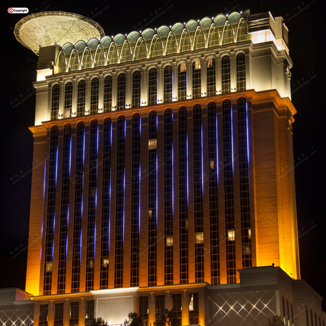 نورپردازی نمای ساختمان هتل اسپیناس پالاس