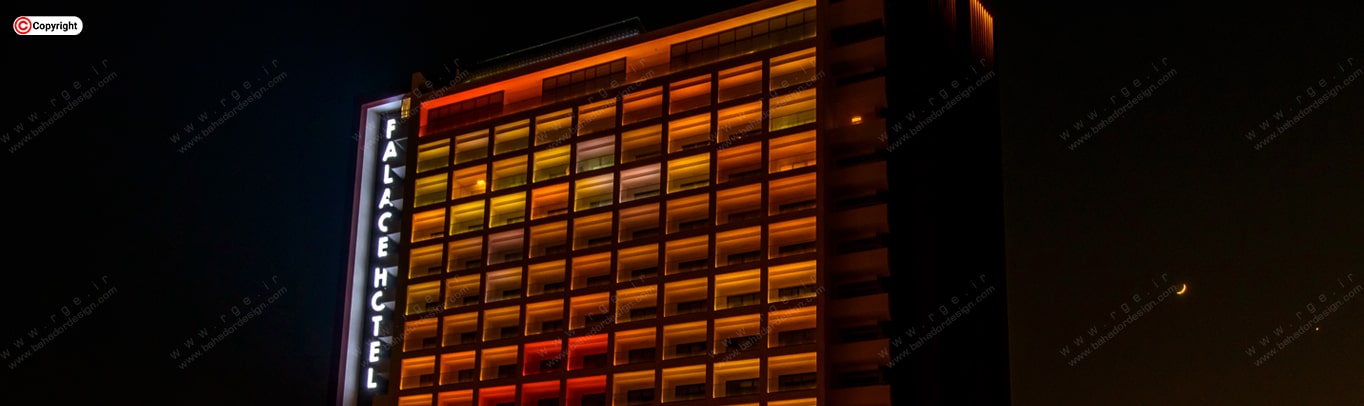هتل پالاس کیش در شب