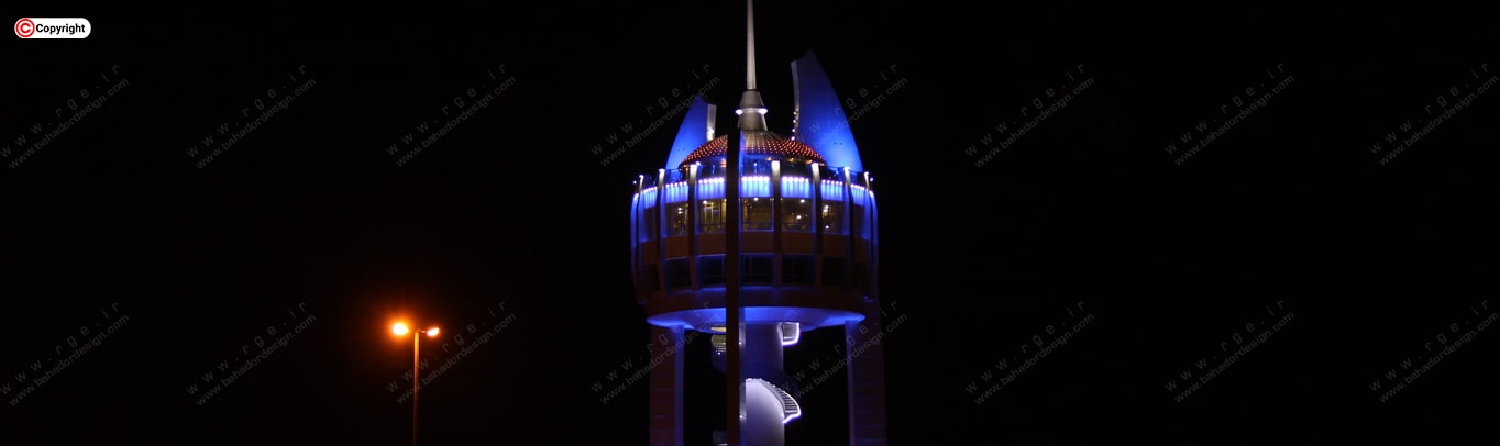 برج المان گرگان در شب