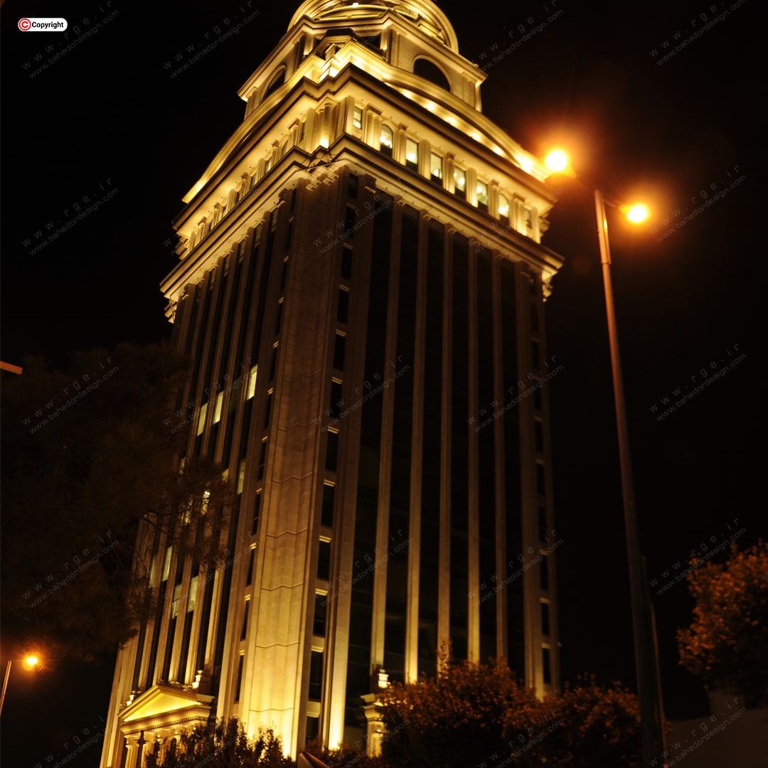 نورپردازی نمای ساختمان برج پارس جردن