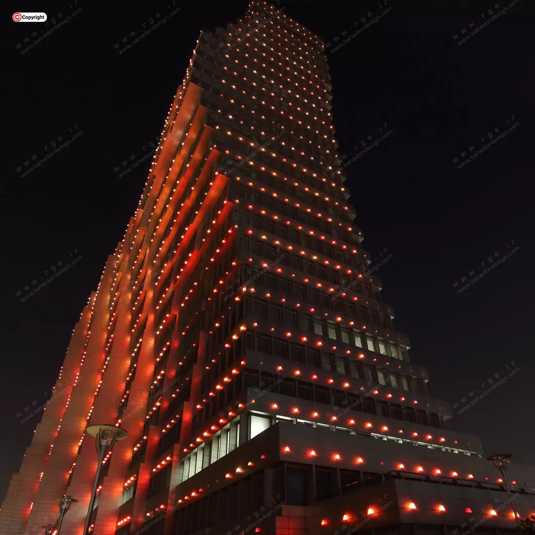 نورپردازی نمای ساختمان برج جام