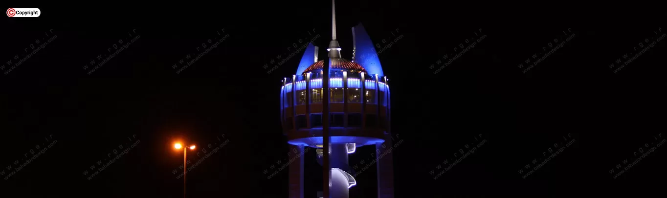 برج المان گرگان در شب